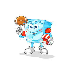 glass playing rugby character. cartoon mascot vector