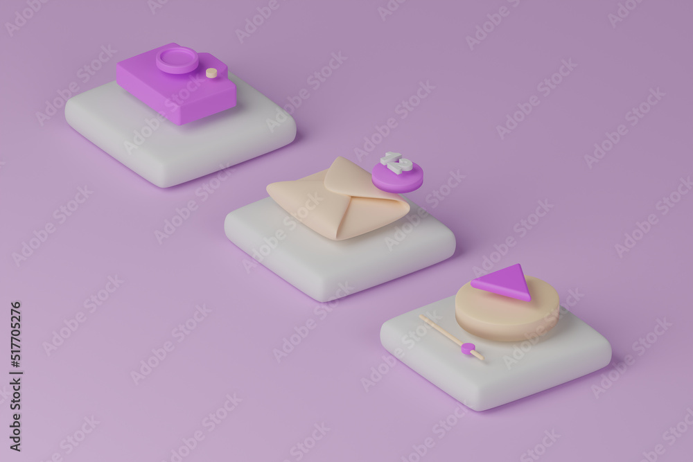 Poster notification message full color icon bubble symbol or new contact alert chat and web flat design iso