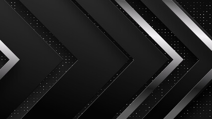 Abstract tech geometric black and silver shapes seamless loop motion graphics elegant business presentation background.