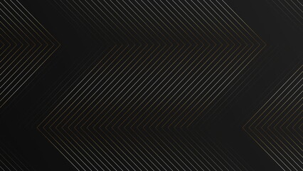 Abstract luxury black grey gradient backgrounds with golden metallic stripes. Elegant horizontal banner. Copy space. Dark backdrop 3D