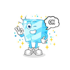 glass agree mascot. cartoon vector