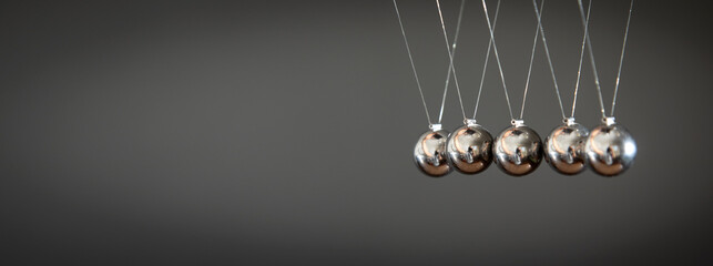 Newton's cradle balls. Space for your text