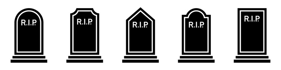 Gravestone icon. Tombstone icon. Headstone icon, vector illustration
