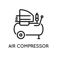 Air Compressor Icon. Vector sign in simple style isolated on white background. Original size 64x64 pixels.