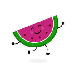 fun watermelon vector illustration. isolated on white background.
