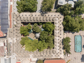 Aerial view of Koza Han, a historic caravanserai in Bursa, Turkey.  © ern