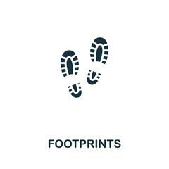 Footprints icon. Monochrome simple line Crime icon for templates, web design and infographics