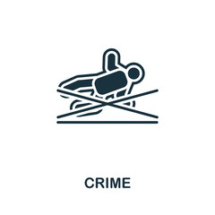 Crime icon. Monochrome simple line Crime icon for templates, web design and infographics