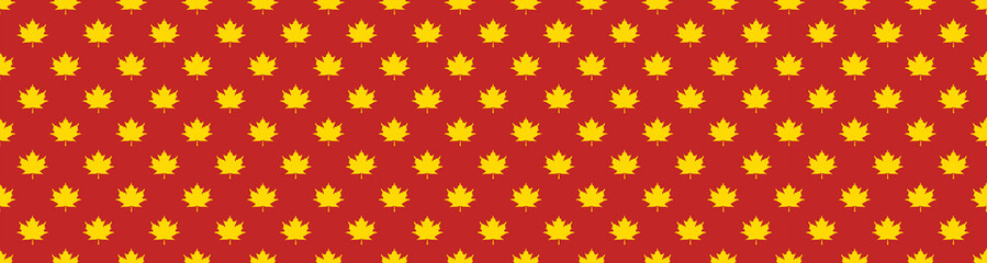 pattern of yellow maple leaves on a brown background. template for application to the surface. Banner for insertion into site. Place for text cope space.