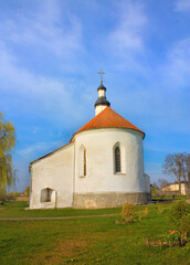 Fototapeta na wymiar Castle church (XVI century) in Castle of Princes Ostrozkikh in Starokostyantyniv, Ukraine 