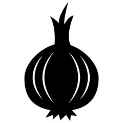 onion icon on white background. healthy vegetarian food sign. Ingredient for vegetable salad. black icon for onion symbol. flat style.