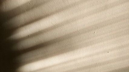 Shadow of bamboo curtains on the wall in the afternoon. Light and shadow concept.