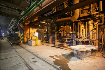 Workshop of big copper plant.