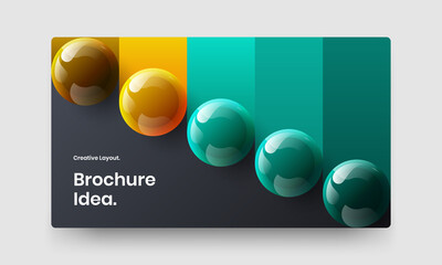 Bright cover vector design illustration. Clean realistic spheres company identity concept.