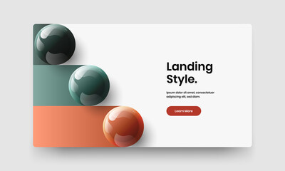 Fresh 3D spheres leaflet layout. Clean corporate cover vector design concept.