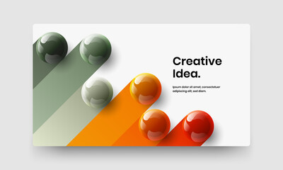 Multicolored realistic balls web banner template. Colorful landing page vector design concept.