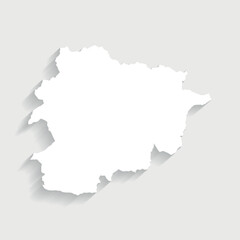 Simple white Andorra map on gray background, vector
