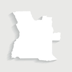 Simple white Angola map on gray background, vector