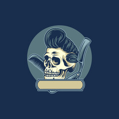 Skull Babershop Illustration