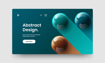 Premium 3D spheres cover illustration. Amazing web banner design vector layout.