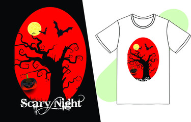 Halloween Scary Horror vector t shirt design 