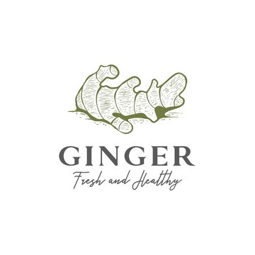 vintage retro ginger label logo design