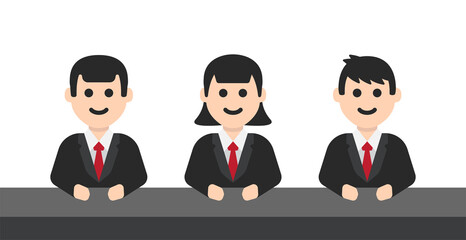 Fototapeta premium Business team, cartoon character in flat design. Coworker symbol vector illustration.