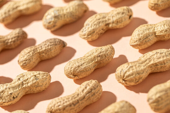 Seamless pattern of shelled peanuts