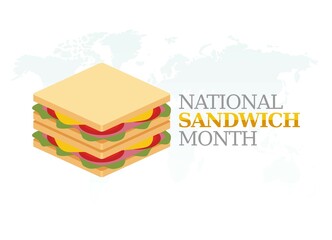 vector graphic of national sandwich month good for national sandwich month celebration. flat design. flyer design.flat illustration.