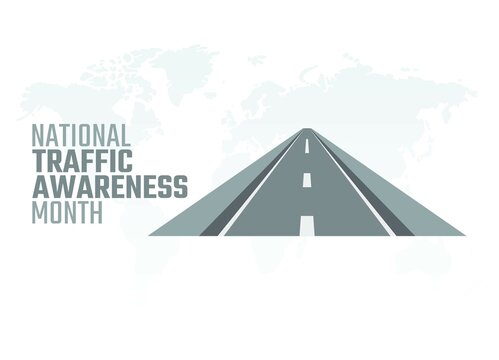 vector graphic of national traffic awareness month good for national traffic awareness month celebration. flat design. flyer design.flat illustration.
