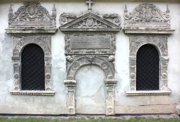 Fragment of Catholic neo-gothic church of the Hodegetria of the Mother of God in Stryi, Lviv region, Ukraine