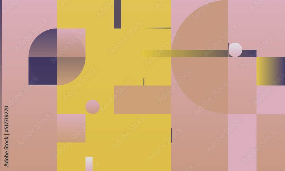 Poster 60s retro style and mid-century aesthetics vector pattern background made with abstract geometric sh