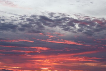 Naklejka na ściany i meble colorful cloudy twilight sky, beautiful cloudscape background