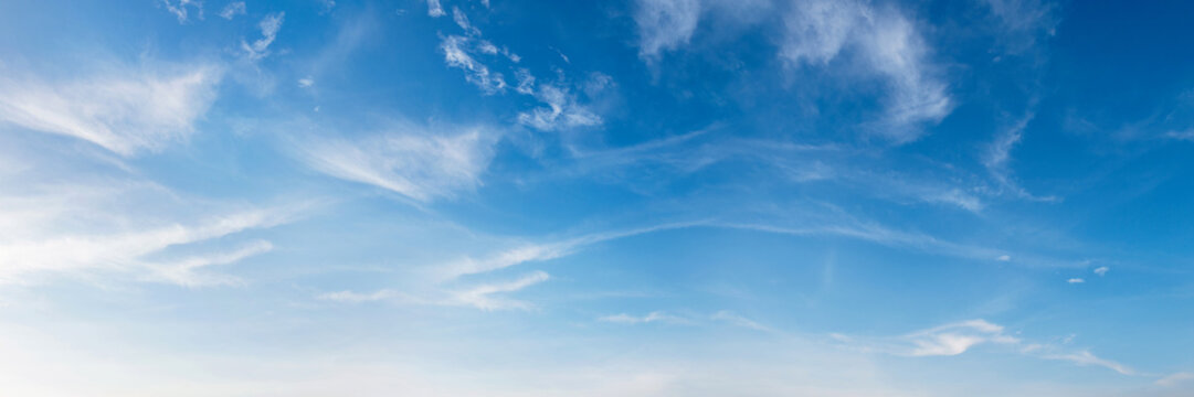 panorama blue sky with white cloud background
