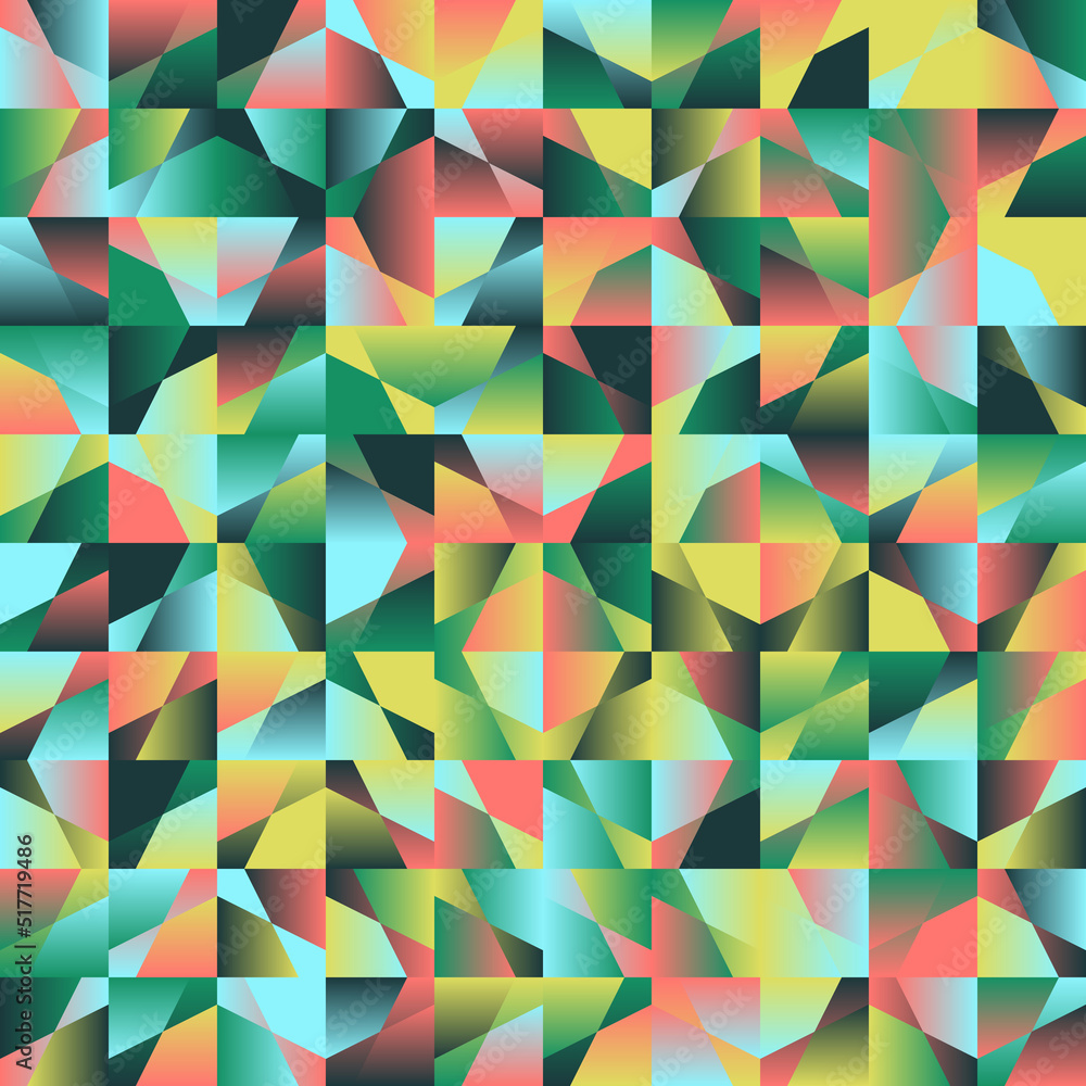 Poster bizarre gradient vector seamless pattern graphics with abstract geometric shapes and geometry forms