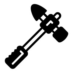 Welder Hammer Concept, Welding Slag Remover Vector Icon Design, Arc welding equipment and Metal Work Symbol, Construction and Industrial manufacturing Sign, 