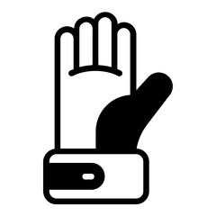 Welder Leather Gloves Concept, Hand Safety Mitten Vector Icon Design, Arc welding equipment and Metal Work Symbo, Construction and Industrial manufacturing Sign, 