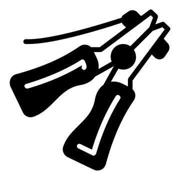 Ground Cable Clamp Connected with Wire Concept, Single Phase Vector  Icon Design, Arc welding equipment and Metal Work Symbol, Construction and Industrial manufacturing Sign, 