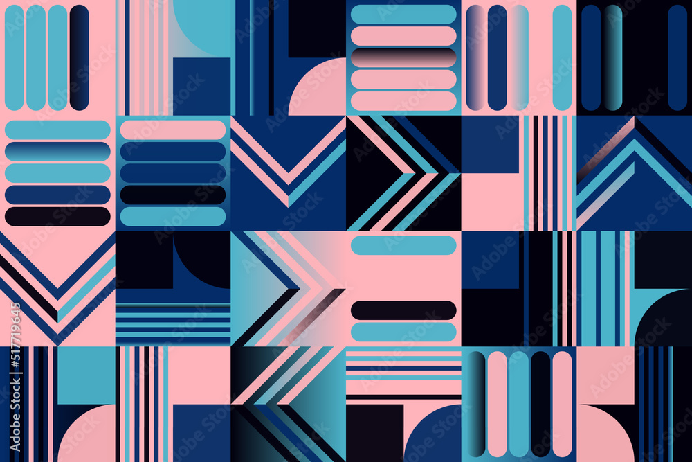 Poster futuristic abstract geometric vector graphics background made with color gradient and minimalist geo