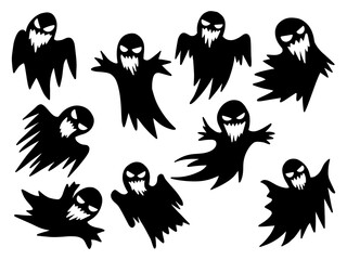 Halloween Ghost Scary Set Illustration