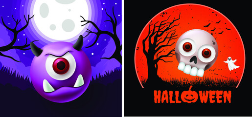 Halloween Scary Horror vector t shirt design 