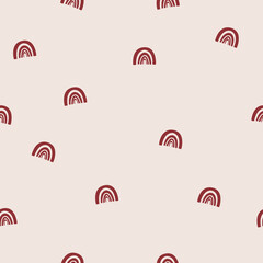 Seamless rainbow pattern. Cute design. Abstraction. For fabric, clothing, notebook cover, notepad. Wallpaper. Hand drawn vector.