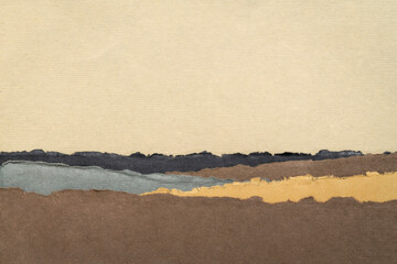 abstract landscape in earth pastel tones - a collection of handmade rag papers