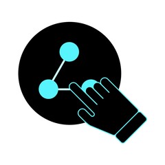 share icon in black blue color on white background