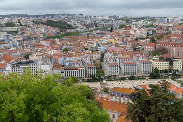 Lisboa, Portugal. April 9, 2022: Panoramic and urban landscape of neighborhoods in the city. 