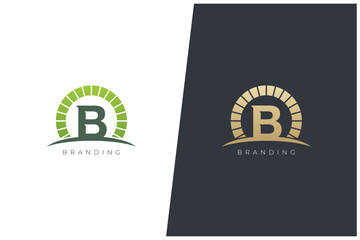 B Letter Abstract Monogram Vector Logo Concept Design. Modern, Elegant & Luxury Style	
