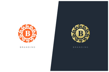 B Letter Abstract Monogram Vector Logo Concept Design. Modern, Elegant & Luxury Style	

