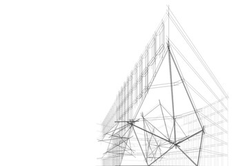 Modern architecture 3d rendering