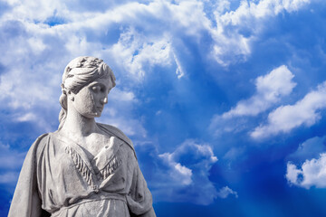 Obraz premium Antique Olympic goddess of love Aphrodite (Venus). Copy space.