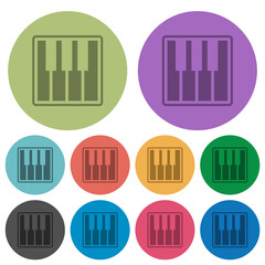 Piano keyboard alternate color darker flat icons